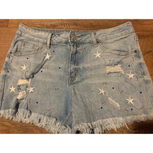 Project Indigo Distressed Denim Embellished Shorts 13